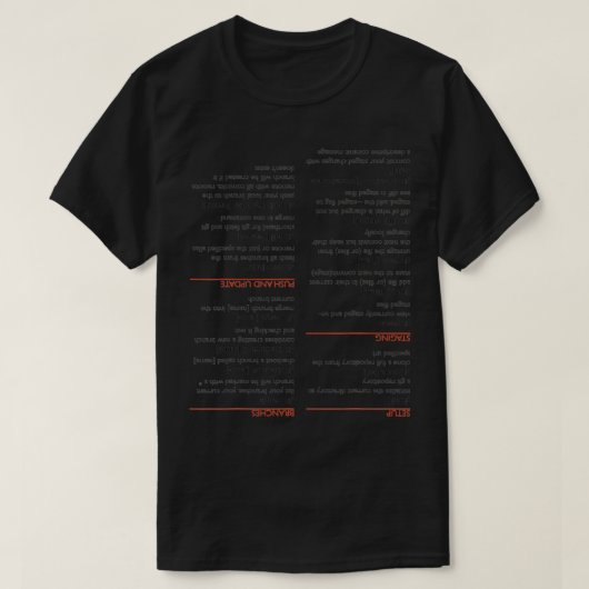 逆さまにギットチートシート Tシャツ (デザイン正面)