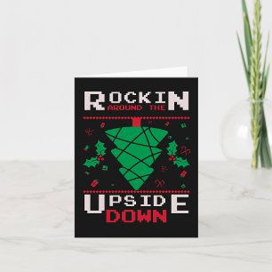 逆さまにロックンロールするクリスマスツリー カード