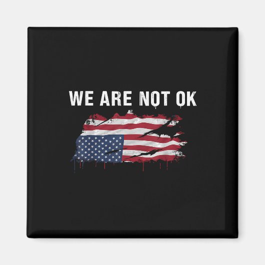 逆さまに旗のシャツは大丈夫じゃない マグネット (正面)