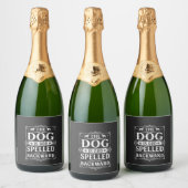 逆さまに書いたDog Godが面白い スパークリングワインラベル (ボトル)