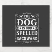逆さまに書いたDog Godが面白い スパークリングワインラベル (シングルラベル)