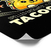 逆さまに書くとtacocatになるTacocat 面白いタコ ポスター (角)