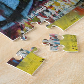 逆さまに生きる平和の看板の壁 ジグソーパズル (側面)