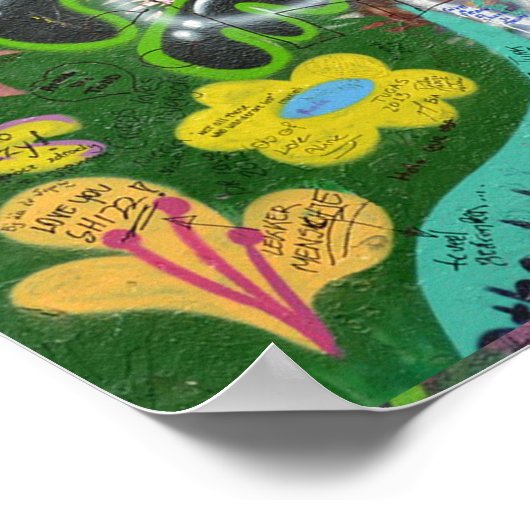 逆さまに生きる平和の看板の壁 ポスター (角)