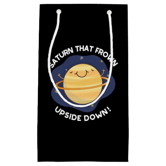 逆さまに眉をひそめる土星Pun DarK BG スモールペーパーバッグ (正面)