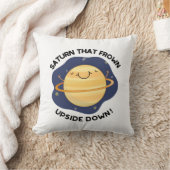 逆さまに顔を曇らせたおもしろい土星 クッション (ブランケット)