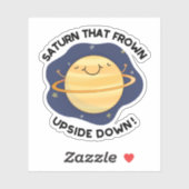 逆さまに顔を曇らせたおもしろい土星 シール (シート)