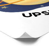 逆さまに顔を曇らせたおもしろい土星 ポスター (角)