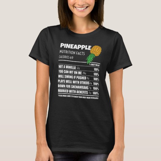 逆さまにPineapple Pineapple栄養ファクトSw Tシャツ (正面)