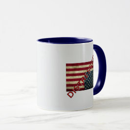 逆さまのアメリカ国旗 コーヒーマグ マグカップ