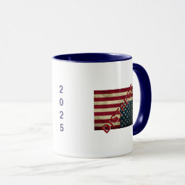 逆さまのアメリカ国旗 コーヒーマグ マグカップ