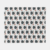 逆さまのコウモリ フリースブランケット (正面(横))