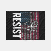 逆さまのディストressedアメリカ国旗 USA フリースブランケット (正面(横))