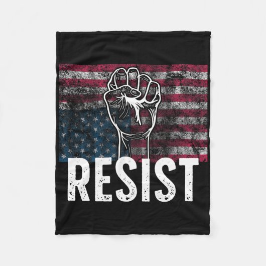 逆さまのディストressedアメリカ国旗 USA フリースブランケット (正面)