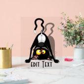 逆さまの猫の面白いキャラクター アクリルサイン (ウェディング)