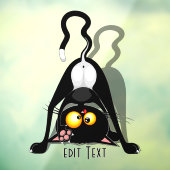 逆さまの猫の面白いキャラクター ウィンドウサイン (シート3)