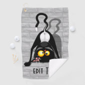 逆さまの猫の面白いキャラクター ゴルフタオル (インサイチュ)