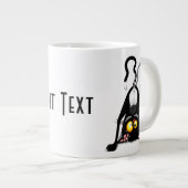 逆さまの猫の面白いキャラクター ジャンボコーヒーマグカップ (正面右)