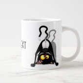 逆さまの猫の面白いキャラクター ジャンボコーヒーマグカップ (右)