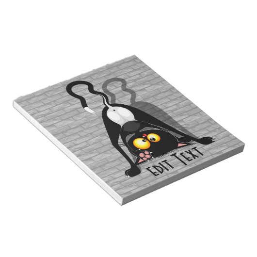 逆さまの猫の面白いキャラクター ノートパッド (アングル)