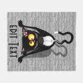 逆さまの猫の面白いキャラクター フリースブランケット (正面(横))
