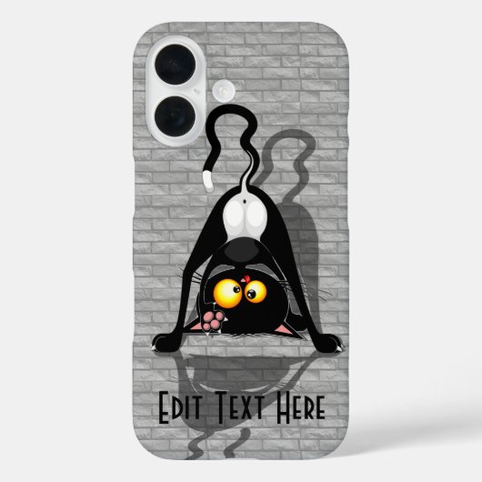逆さまの猫の面白いキャラクター Case-Mate iPhoneケース (裏面)