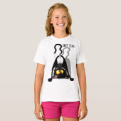 逆さまの猫の面白いキャラクター Tシャツ (正面フル)
