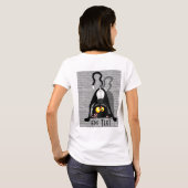 逆さまの猫の面白いキャラクター Tシャツ (裏面フル)