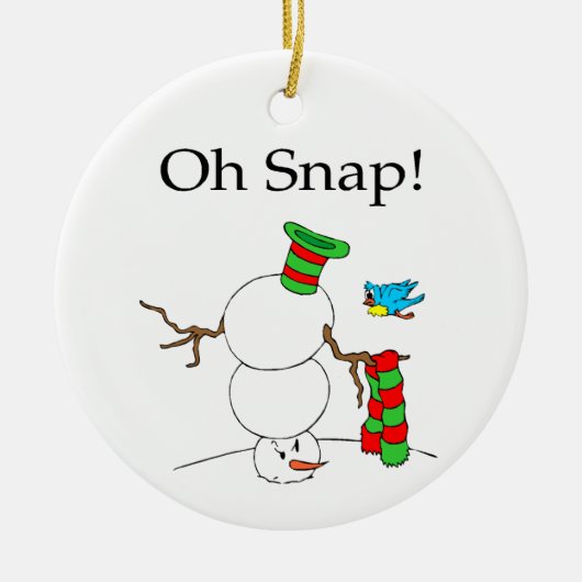 逆さまの雪だるま セラミックオーナメント (正面)