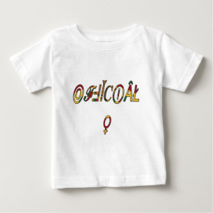逆さまの「公式」女性シンボル・アートプリント ベビーTシャツ