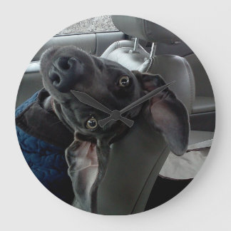 逆さまのWeimaranerの柱時計 ラージ壁時計