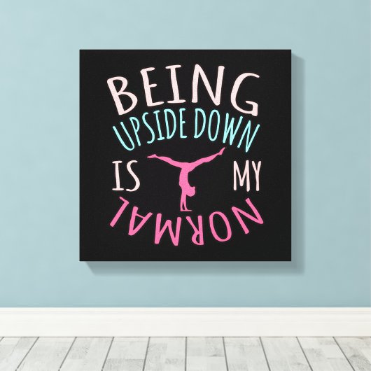 逆さまは通常の体操の体操体操である キャンバスプリント (インサイチュ (ウッドフロア))