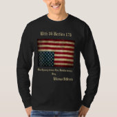 逆さまアメリカ国旗ディストレス加工 トーマス・ジェファソン Tシャツ (正面)