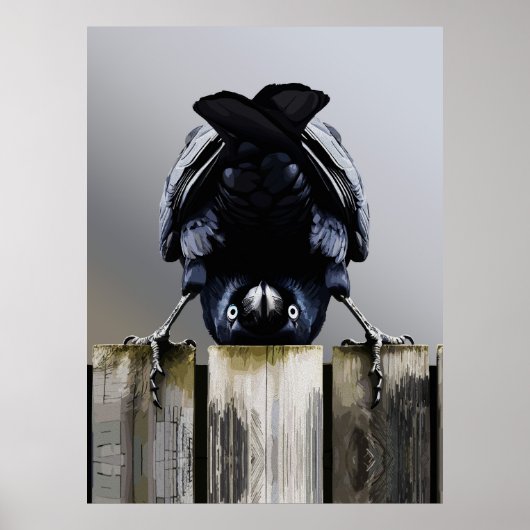 逆さまカラスのウォールアート ポスター (正面)