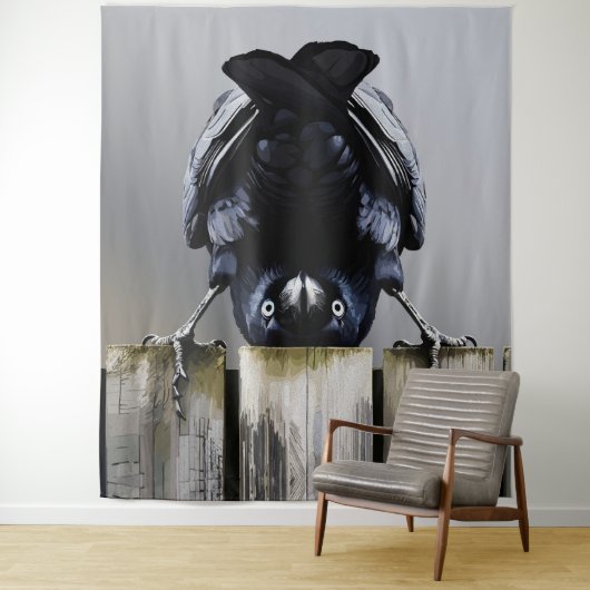 逆さまカラスの壁アート タペストリー (インサイチュ)