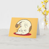 逆さま猫 カード (黄色い花)