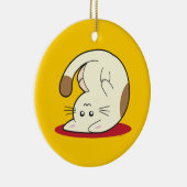 逆さま猫 セラミックオーナメント (右)