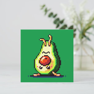 逆さアボカド – Pixel おもしろい Art Foodデザイン カード