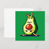 逆さアボカド – Pixel おもしろい Art Foodデザイン 招待状 (正面/裏面)