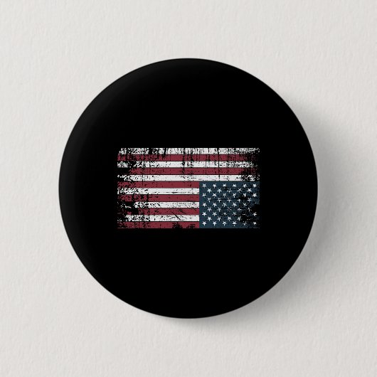 逆さアメリカ国旗1 缶バッジ (正面)