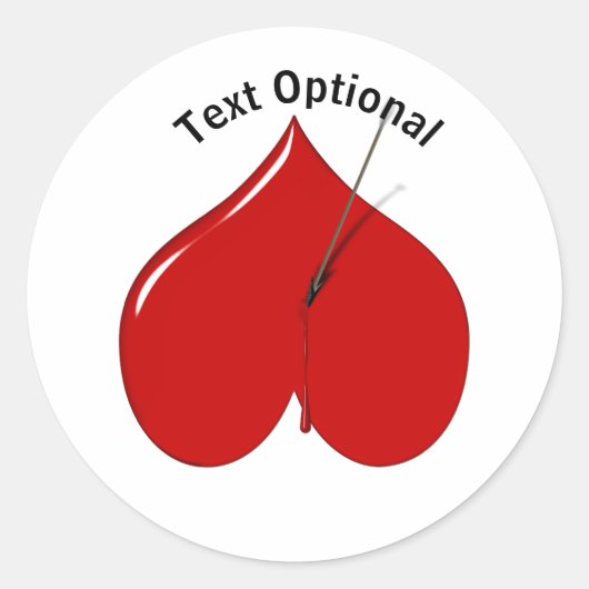 逆さハート反バレンタインデー ラウンドシール (正面)