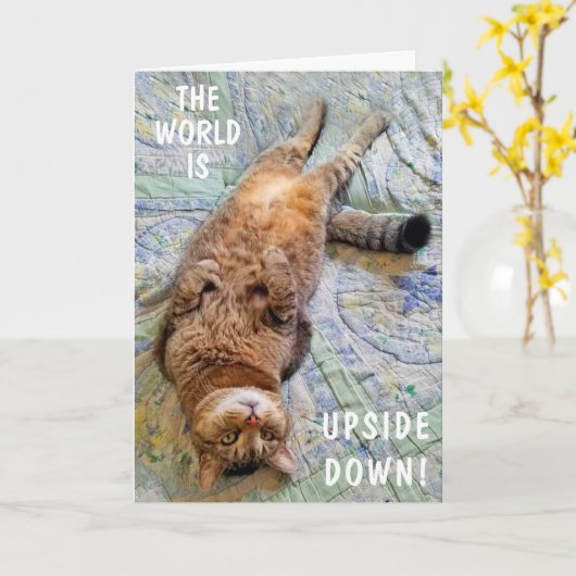 逆さ恋しく思に カード (黄色い花)