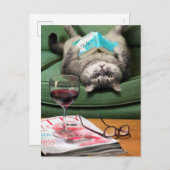 逆さ読の猫の本 インビテーションポストカード (正面/裏面)