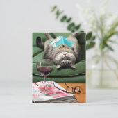 逆さ読の猫の本 インビテーションポストカード (スタンド正面)