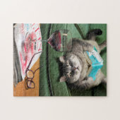 逆さ読の猫の本 ジグソーパズル (横)