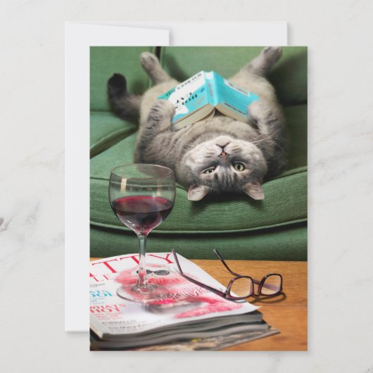 逆さ読の猫の本 招待状 (正面)