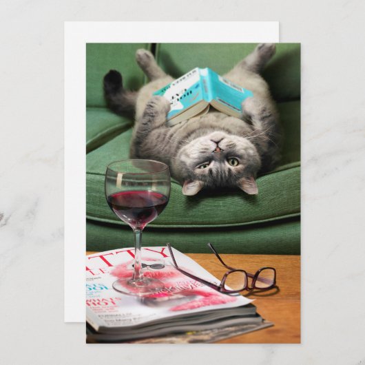 逆さ読の猫の本 招待状 (正面/裏面)