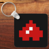 逆さ8ビットピクセルハート キーホルダー (正面)