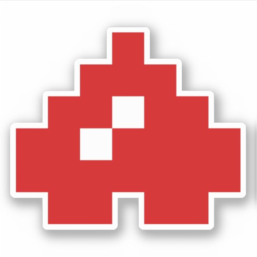 逆さ8ビットピクセルハート シール (正面)