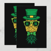 逆さPineapple LeprechaunSt patricks dayM 招待状 (正面/裏面)